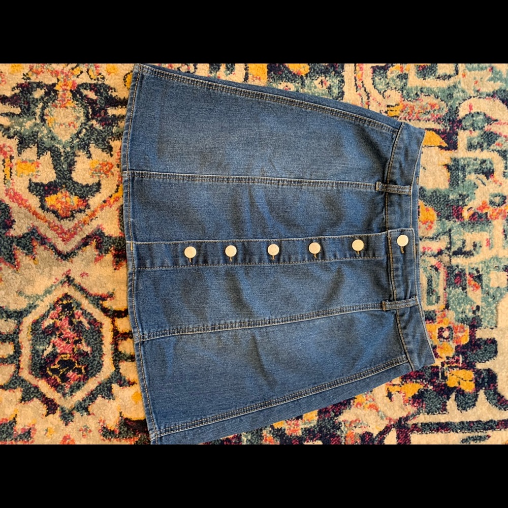 A-line button down skirt